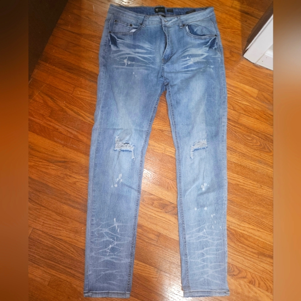 Waimea Skinny Fit Denim Jeans 👖 size 36x32 stretchy light blue distressed